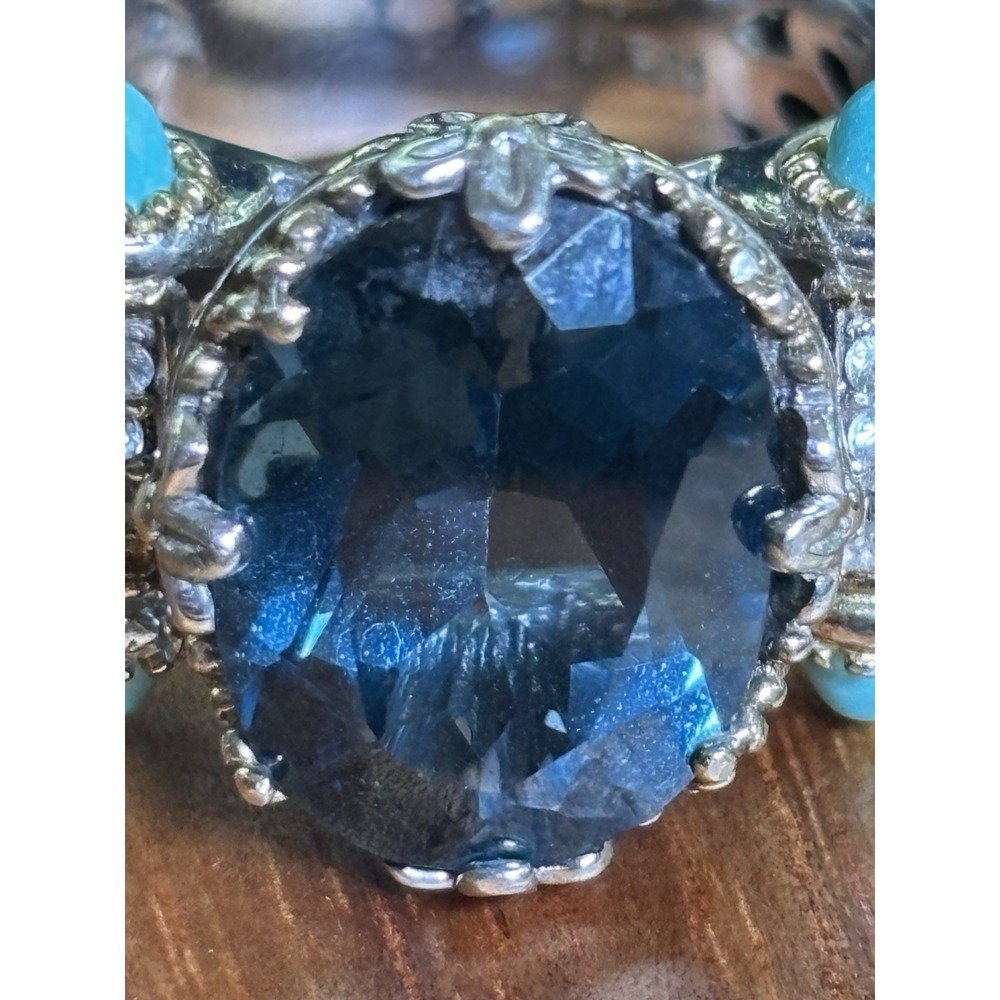 Gems En Vogue London Blue Topaz and Turquoise Size 9 - Picture 3 of 11